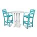 POLYWOOD® La Casa Café 3-Piece Round Farmhouse Bar Set Plastic in White | Outdoor Furniture | Wayfair PWS219-10331