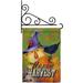 Breeze Decor Happy Harvest Scarecrow 2-Sided Polyester 18.5 x 13 in. Flag Set in Green/Orange | 18.5 H x 13 W x 1 D in | Wayfair