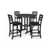 POLYWOOD® La Casa Café 5-Piece Side Chair Bar Outdoor Dining Set Plastic in Black | 47.13 H x 114 W x 114 D in | Wayfair PWS307-1-BL
