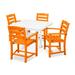 POLYWOOD® La Casa Café 5-Piece Farmhouse Trestle Arm Chair Outdoor Dining Set Plastic in Orange/White | Wayfair PWS437-1-10419