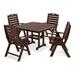 Trex Outdoor Yacht Club Highback 5-Piece Dining Set Plastic in Brown | 29 H x 42.5 W x 42.5 D in | Wayfair TXS104-1-SC