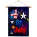 Breeze Decor Fireworks July 4th Impressions Decorative 2-Sided Polyester 40 x 28 in. Flag Set in Blue | 40 H x 28 W x 1 D in | Wayfair