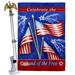 Breeze Decor Celebrate Freedom Impressions Decorative 2-Sided Polyester 40 x 28 in. Flag Set in Blue/Red | 40 H x 28 W x 4 D in | Wayfair