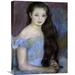 Vault W Artwork 'Young Girl w/ Dark Brown Hair' by Pierre-Auguste Renoir Painting Print on Wrapped Canvas in Black/Blue | Wayfair