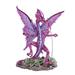 Trinx Pt Dancing Winged Dragon w/ Butterfly Home Tabletop Decorative Figurine Resin in Indigo | 7 H x 9 W x 6 D in | Wayfair