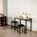 Red Barrel Studio® Penalosa 2 - Person Dining Set Wood/Upholstered/Metal in Brown | Wayfair 601CC989766540FD9ADAC860CF970442