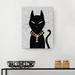 The Holiday Aisle® 'Glamoween Kitty I' - Wrapped Canvas Graphic Art Print Canvas in Black/Gray | 16 H x 12 W x 1.5 D in | Wayfair