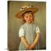 Vault W Artwork 'Child w/ Straw Hat' by Mary Cassatt Painting Print on Wrapped Canvas in Black/Gray | 22 H x 16.5 W x 1.5 D in | Wayfair