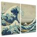 Vault W Artwork 'The Great Wave Off Kanagawa' by Katsushika Hokusai Flag 3 Piece Painting Print on Wrapped Canvas Set Canvas in White | Wayfair