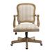 Birch Lane™ Akron Task Chair Wood/Upholstered in Brown/White | 41 H x 24.25 W x 22.5 D in | Wayfair 4E4D47EBCB124FB592B8C5AFBA7BB6E3