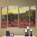 Vault W Artwork 'Olive Grove w/ Orange Sky' by Vincent Van Gogh 4 Piece Painting Print on Wrapped Canvas Set Canvas in White/Brown | Wayfair