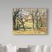 Vault W Artwork 'Trees & Houses Near the Jas De Bouffan' by Paul Cezanne Oil Painting Print on Wrapped Canvas in White/Black | Wayfair