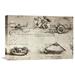 Vault W Artwork 'Military Inventions Sketches' by Leonardo Da Vinci Graphic Art on Wrapped Canvas in White | 24.44 H x 36 W x 1.5 D in | Wayfair