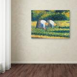 Vault W Artwork Farmers at Work 1882 by Georges Seurat - Print on Canvas in White/Black | 35 H x 47 W x 2 D in | Wayfair BL01340-C3547GG