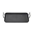 Le Creuset Toughened Non-Stick Ribbed Rectangular Grill, 35 cm, 52107350010101, Black