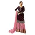 Skyview Fashion Women's Tussar Silk Blend Indian Ethnic Sari Banarasi Kachipuram Saree with Unstitched Blouse Piece (Pink)