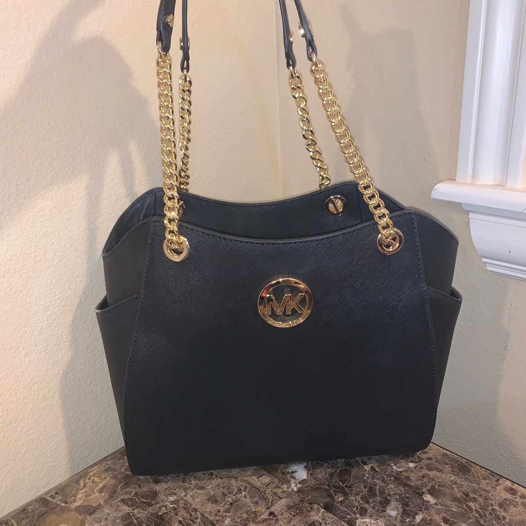 Michael Kors Bags | Black Michael Kors Handbag | Color: Black/Gold | Size: Os