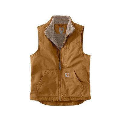 Carhartt Men's Loose Fit Washed Duck Sherpa Lined Mock Neck Vest, Carhartt Brown SKU - 926730