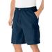 Men's Big & Tall Knockarounds® 8" Full-Elastic Cargo Shorts by KingSize in Navy (Size L)