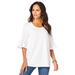 Plus Size Women's Bell-Sleeve Ultimate Tee by Roaman's in White (Size 42/44) Shirt