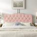 Kelly Clarkson Home McCrory Velvet Panel Headboard Upholstered/Metal in Pink/White | 51 H x 78 W x 4 D in | Wayfair