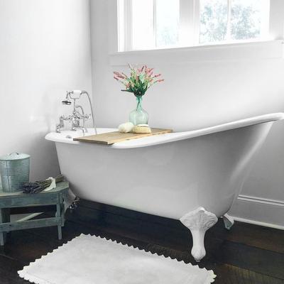 Randolph Morris Charlotte 60 Inch Cast Iron Slipper Clawfoot Tub - Rim Faucet Drillings LG60SL7WSIN