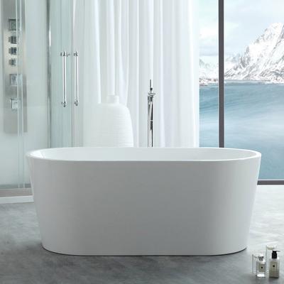 Randolph Morris Chloe 63 Inch Acrylic Double Ended Freestanding Tub - No Faucet Drillings RMJ23-W