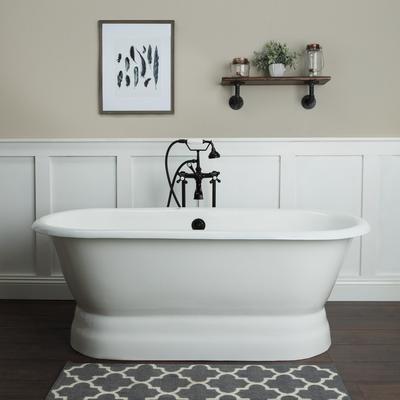 Randolph Morris Oxford 60 Inch Cast Iron Freestanding Soaking Tub - No Faucet Drillings LG60DE0W8PW