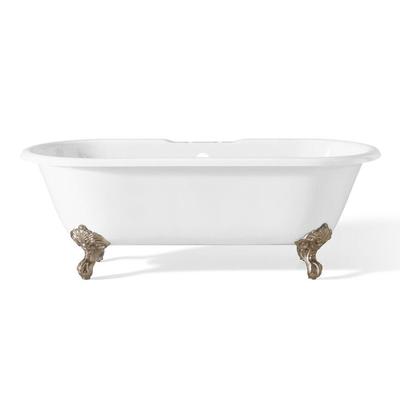 Cheviot Regal 70 Inch Double Ended Cast Iron Clawfoot Tub - Rim Faucet Drillings 2174-WW-7-BN