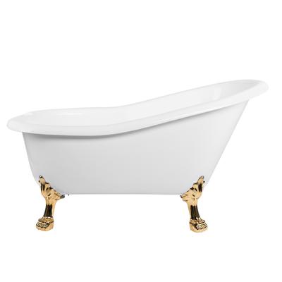 Randolph Morris Paris 57 Inch Acrylic Slipper Clawfoot Tub - Rim Faucet Drillings - Lion Paw Feet RMA57SL7WLPPB