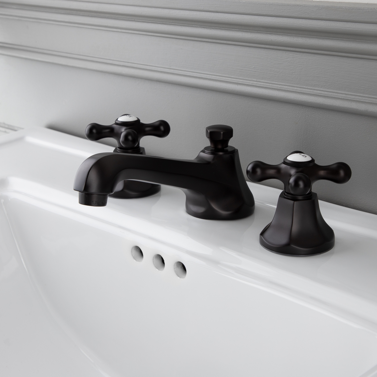 Randolph Morris Deco Widespread Bathroom Sink Faucet - Metal Cross Handles RMB616MC-ORB