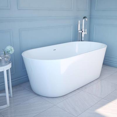 Randolph Morris Mia 67 Inch Freestanding Acrylic Soaking Tub - No Faucet Drillings RMBP03-W