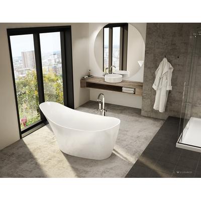 Aria Molto 64 Inch Acrylic Slipper Freestanding Bathtub - No Faucet Drillings - White BMO6431-18