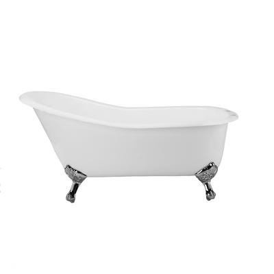 Randolph Morris Charlotte 57 Inch Cast Iron Slipper Clawfoot Tub - Rim Faucet Drillings LG57SL7WSIC