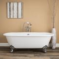 Randolph Morris Cambridge 66 Inch Cast Iron Double Ended Clawfoot Tub - No Faucet Drillings LG66DE0WDIC