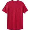Men's Big & Tall Shrink-Less™ Lightweight Longer-Length Crewneck Pocket T-Shirt by KingSize in Red (Size 9XL)