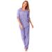 Plus Size Women's Print pj set by Dreams & Co. in Soft Iris Hearts (Size M) Pajamas