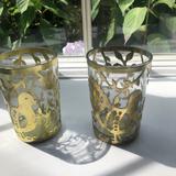 Anthropologie Accents | Anthropologie 2 Gold And Glass Candle Holders. | Color: Gold | Size: Os