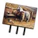 Caroline's Treasures Horses Eating w/ the Chickens Wall Key Organizer w/ Key Hooks Metal in Brown | 7.5 H x 8 W x 1.25 D in | Wayfair BDBA0135TH68