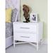 David Francis Furniture Venice Collection 2 - Drawer Nightstand Wood in White | 28 H x 28 W x 20 D in | Wayfair B1035-NS-S101-H302