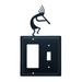 Village Wrought Iron Kokopelli 2-Gang Single Outlet/Rocker Combination Wall Plate in Black | 8 H x 4.63 W x 0.17 D in | Wayfair EGS-56