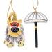 The Holiday Aisle® 2 Piece Balinese Artisan Crafted Holiday Holiday Shaped Ornament Set Metal in Black/Yellow, Size 3.4 H x 1.8 W x 0.9 D in 262612