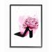 House of Hampton® 'Flower Heel Pink Black Glam Fashion' by Grace Popp - Graphic Art Print Wood in Brown | 20 H x 16 W x 1.5 D in | Wayfair