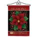 Breeze Decor Seasons Greetings Poinsettia - Impressions Decorative 2-Sided Polyester 19 x 13 in. Flag Set in Black/Red | 18.5 H x 13 W in | Wayfair
