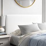 Kelly Clarkson Home Annalee Upholstered Panel Headboard Upholstered, Cotton in White | 51 H x 62 W x 4 D in | Wayfair