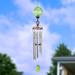 Exhart Solar Pearlized Honeycomb Glass Ball Wind Chime w/ Metal Finial Detail Glass/Metal in Green | 46.5 H x 5 W x 5 D in | Wayfair 15899-RS