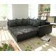 DELIFE Ecksofa Clovis Schwarz modular Hocker Armlehne Ottomane Rechts, Design Ecksofas, Couch Loft, Modulsofa, modular