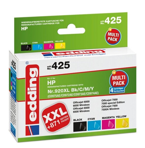 Edding Tinte 425 HP 920XL (CD975/CD972/CD973/CD974) Multipack Image