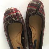 American Eagle Outfitters Shoes | American Eagle Outfitters Brown Red Bow Flats | Color: Brown/Red | Size: 7