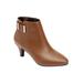 Wide Width Women's The Decima Bootie by Comfortview in Mocha (Size 9 1/2 W)